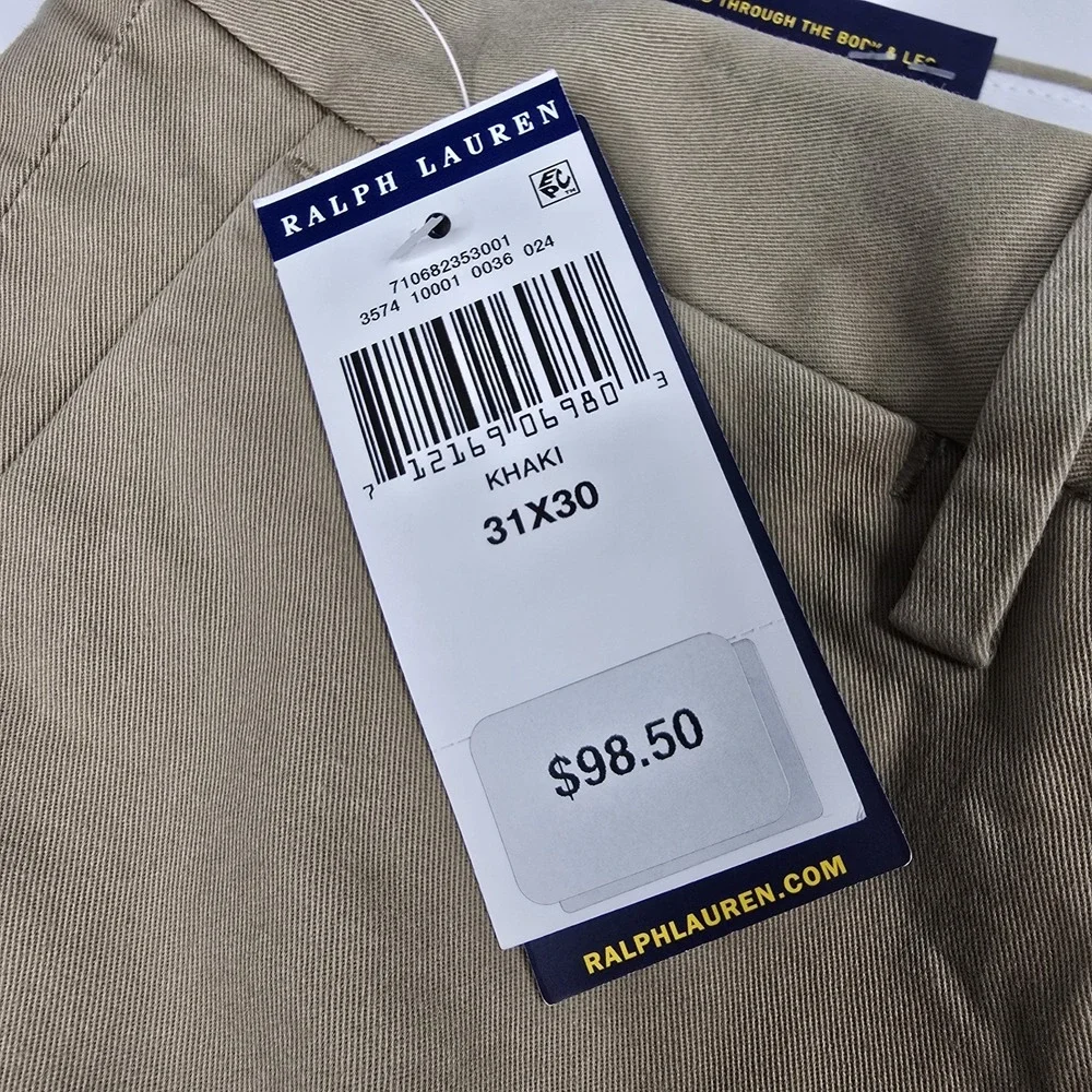 Polo Ralph Lauren Dress Pants Stretch Classic Fit, 5 Pocket Cotton Blend‎ Brown